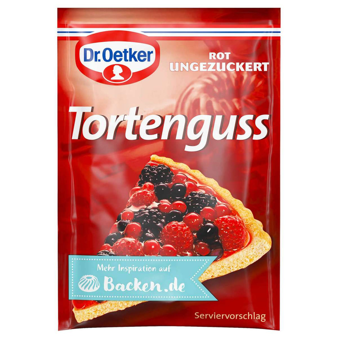 Dr. Oetker Unsweetened Red Cake Glaze (Tortenguss)