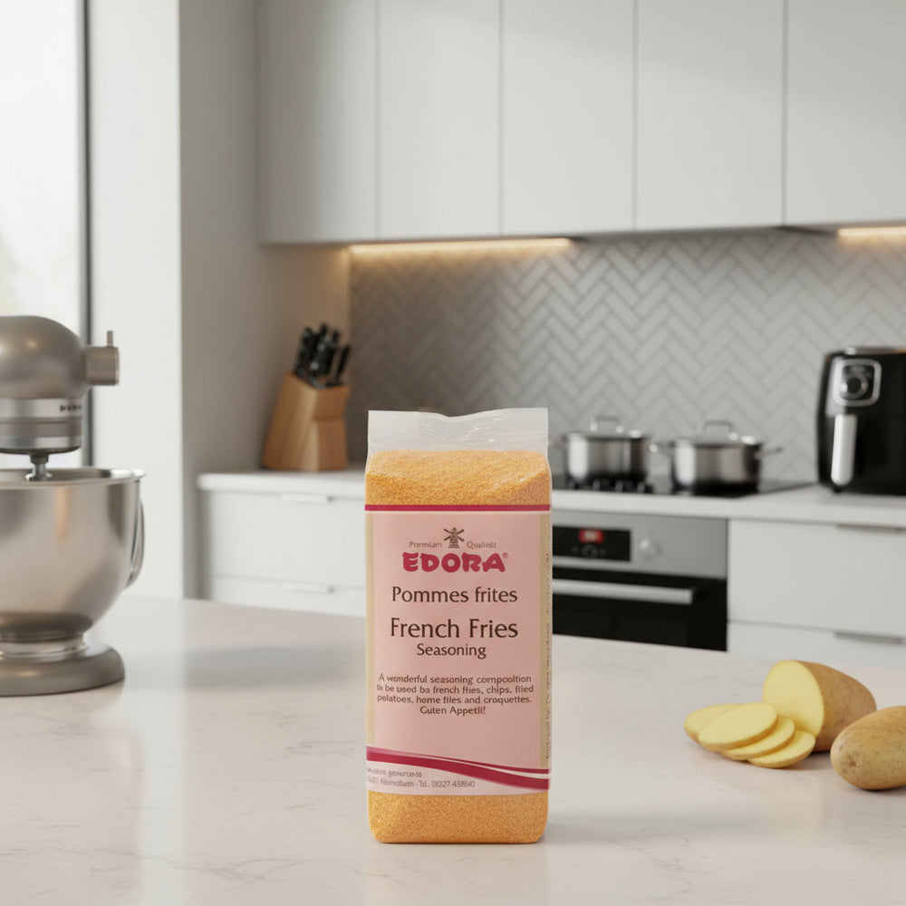 Edora French Fries Seasoning bag in a kitchen scene