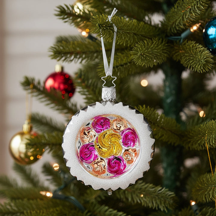 Inge Glass "Ornament Reflections" Ornament, Pink or Green