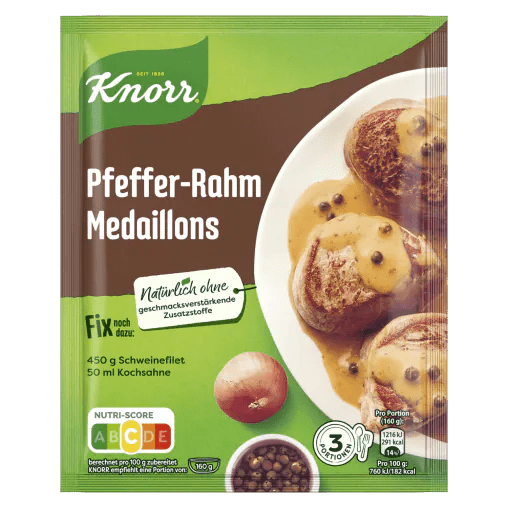 Knorr Pfeffer-Rahm (Pepper Cream) Medaillons Sauce