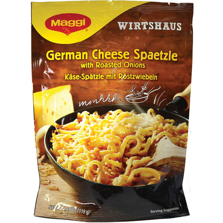 Maggi German Spaetzle with Roestzwiebeln (Roasted Onions) in Cheese Sauce