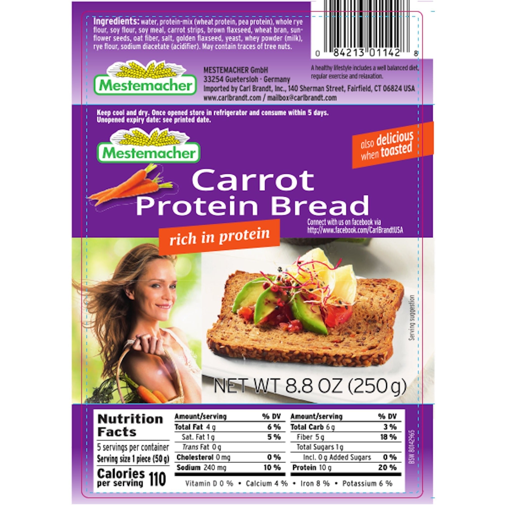 Mestemacher Carrot Protein Bread — alternate product view 2