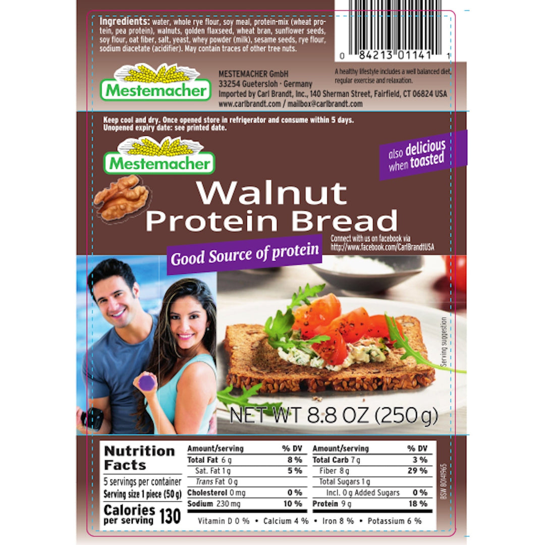 Mestemacher Walnut Protein Bread - EuropeanDeli.com