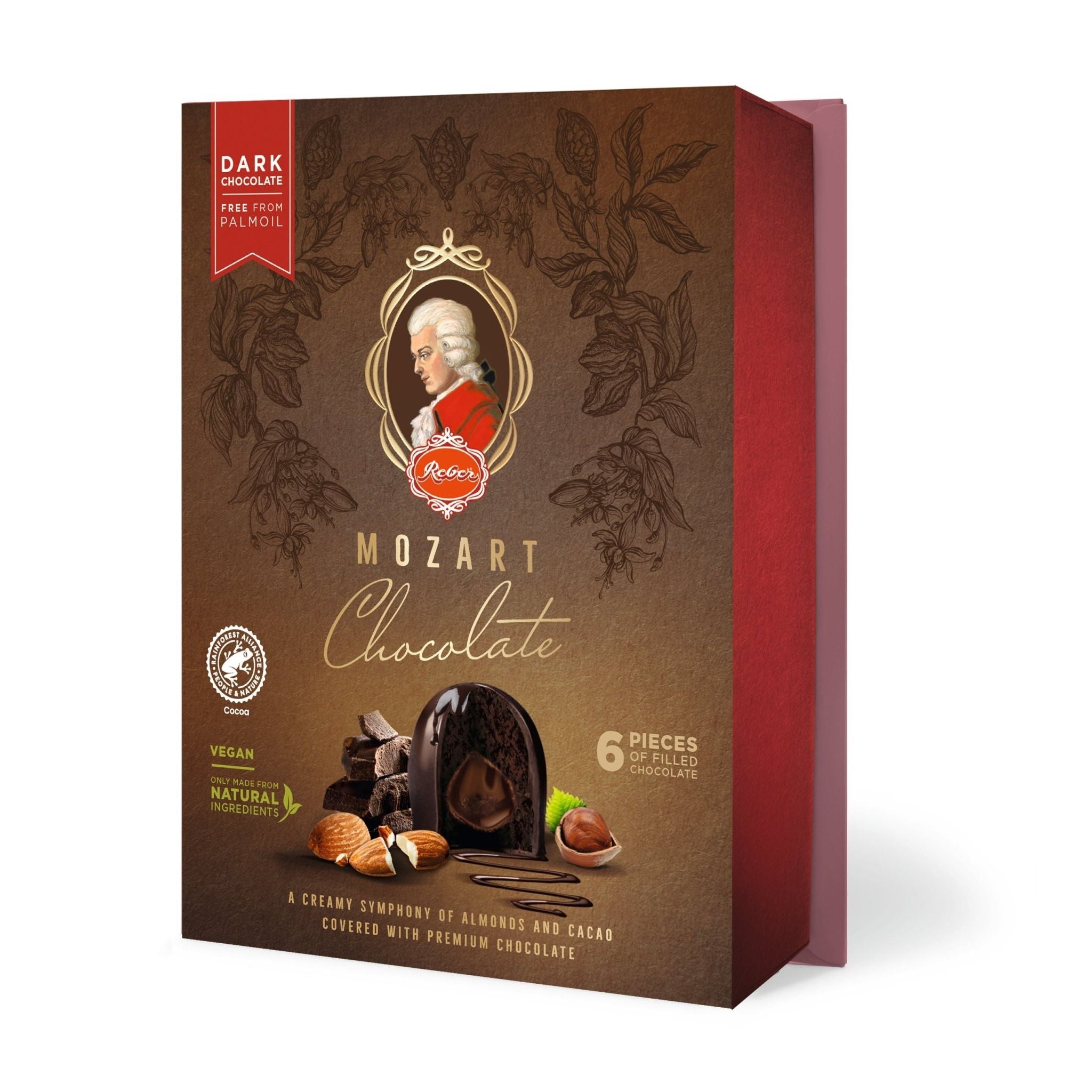 Reber Mozart Dark Chocolate Kugel, 6 pc. Portrait Box – European Deli