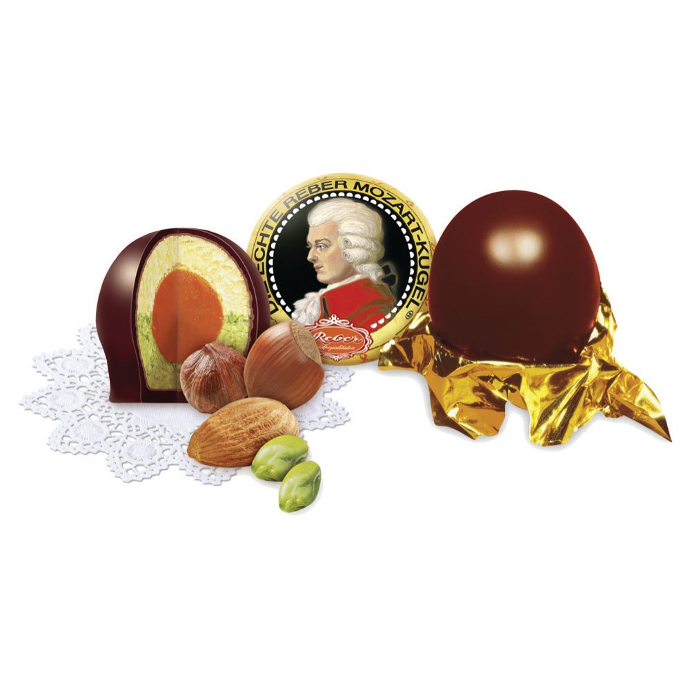 Reber Mozart Kugel in Small Portrait Gift Box - EuropeanDeli.com