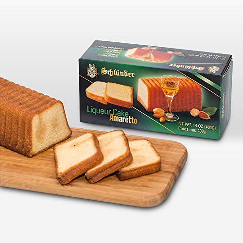 Schlünder Amaretto Liqueur Cake 400 g box with sliced loaf cake