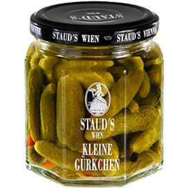 Staud's Kleine Gherkins, 228 ml jar, front view