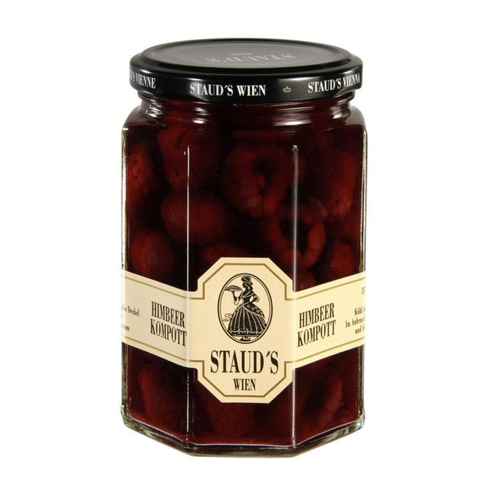 Staud's raspberry fruit compote, 314 ml jar, front view