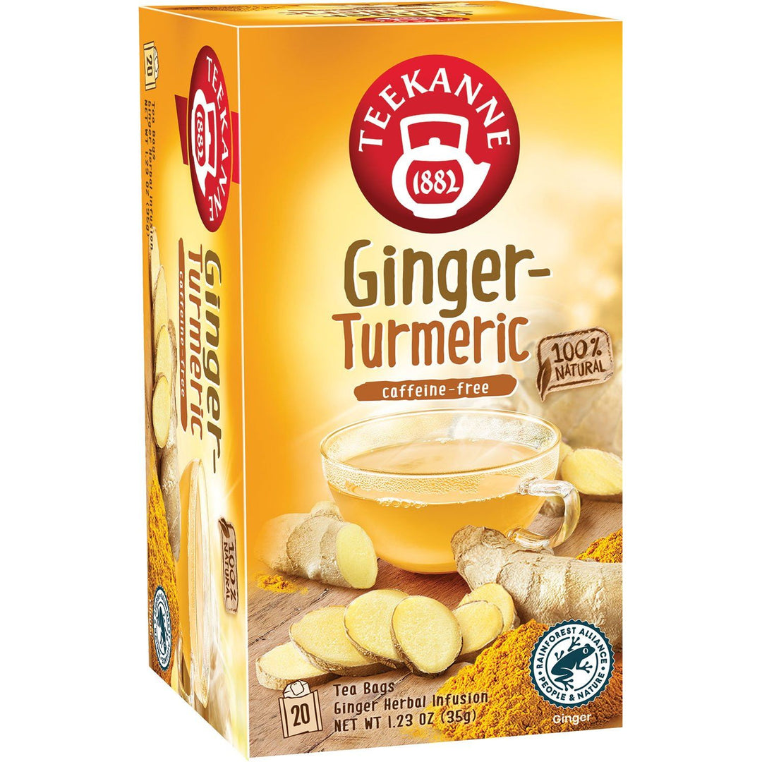 Teekanne Ginger-Turmeric caffeine-free tea, 20 tea bag box