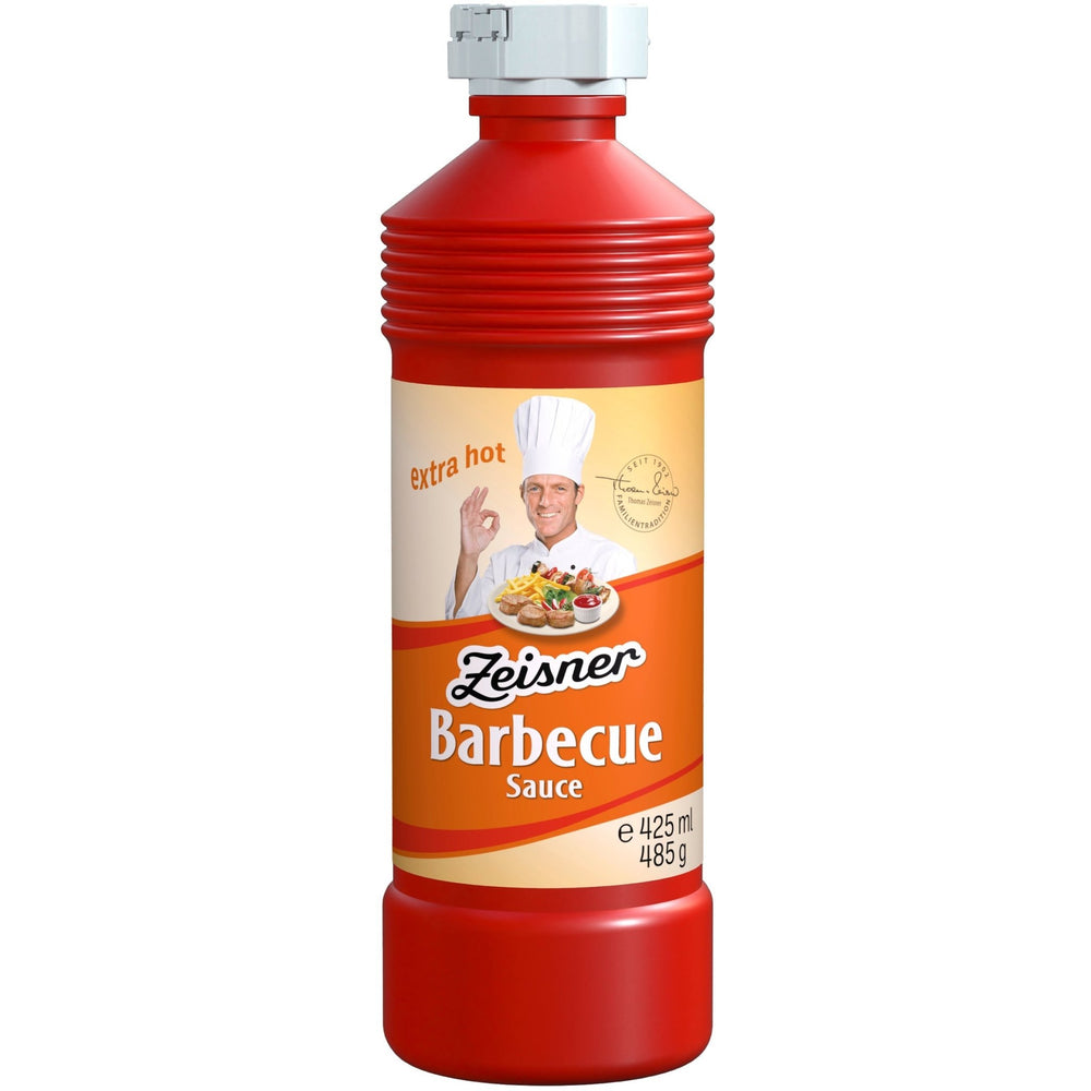 Zeisner Extra Hot Barbecue Sauce 485 g bottle, front view